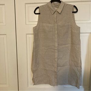 Chico’s linen button down tunic, size 1/medium, beige, NWT
